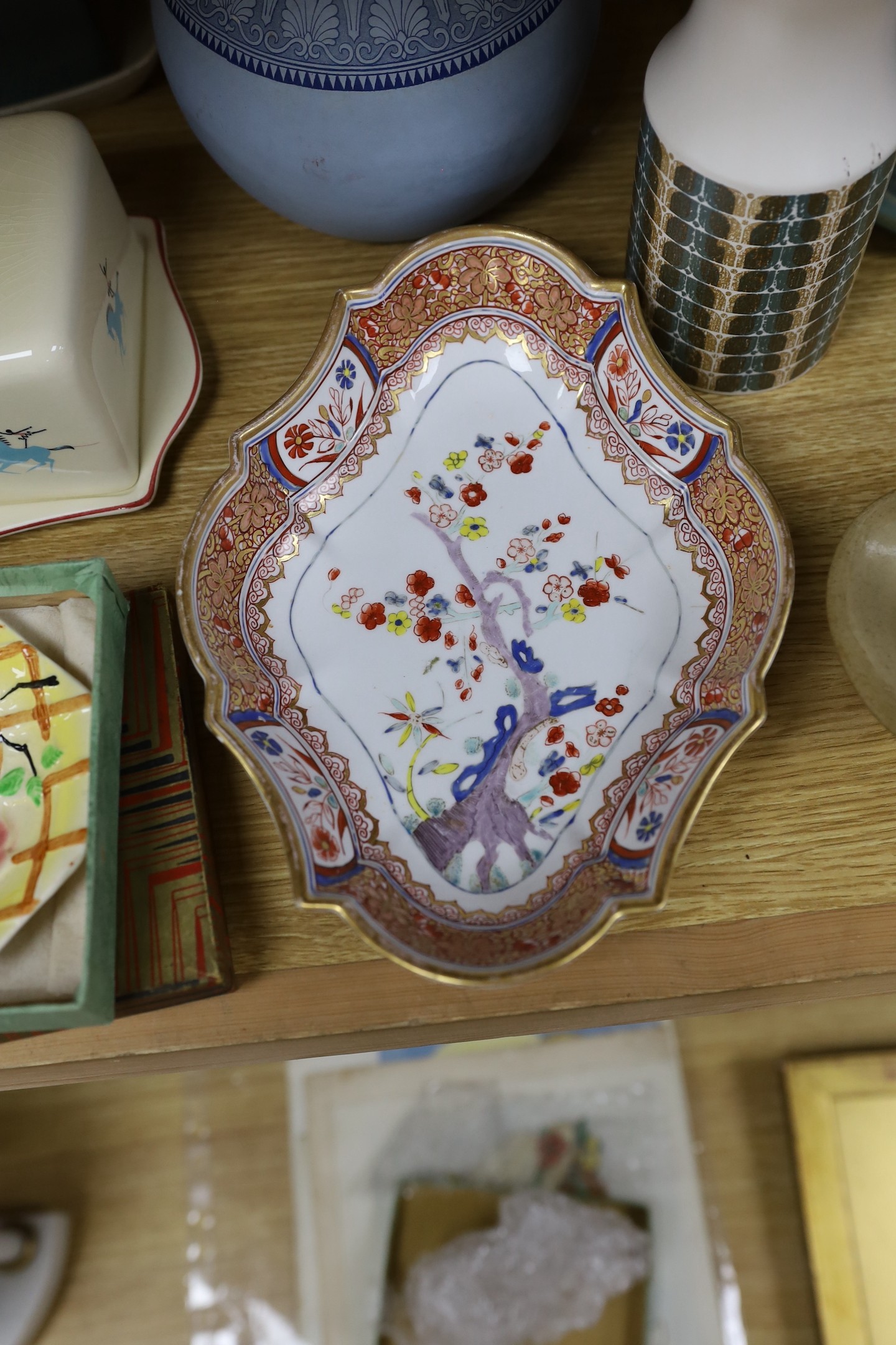 A Bretby bowl, a Beswick Circus pattern butter dish, a Hornsea vase etc, Bretby bowl 20 cms diameter